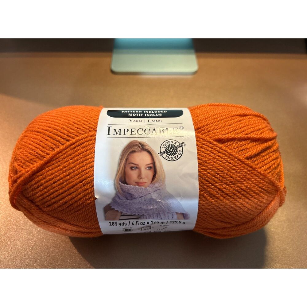 Loops & Threads Impeccable Yarn Pumpkin 285 Yards One Ball
